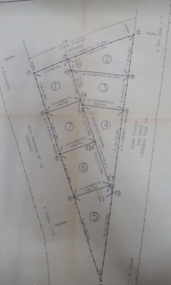 TERRENO SOBRE COLECTORA - AUTOVÍA RUTA 14 - A 600 M DEL ACCESO A SAN JOSÉ